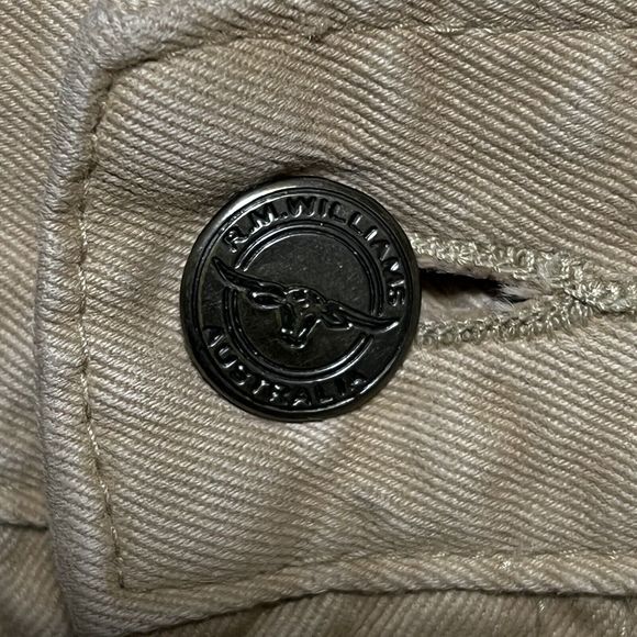 R.M. WILLIAMS AUSTRALIA Jeans Mens TAG 40R FIT 38.5x28 Altered Hem Tan - Picture 17 of 17